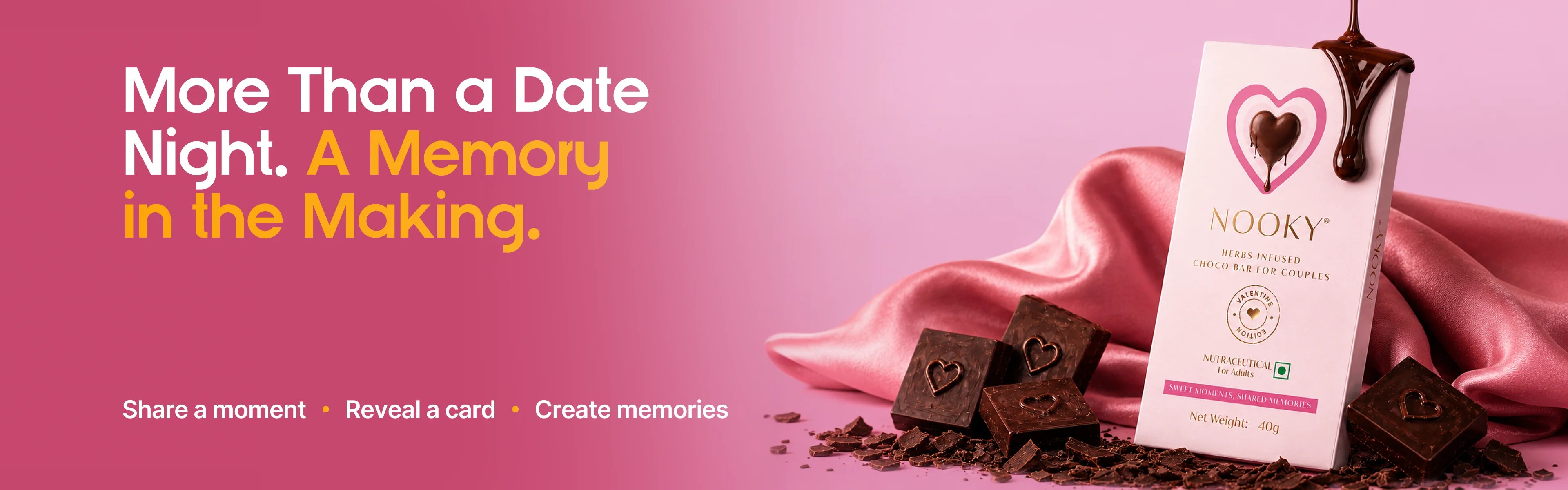 Nooky Valentine Edition Gift kit | Herb Infused Choco Bar for Couples + Saucy Cards