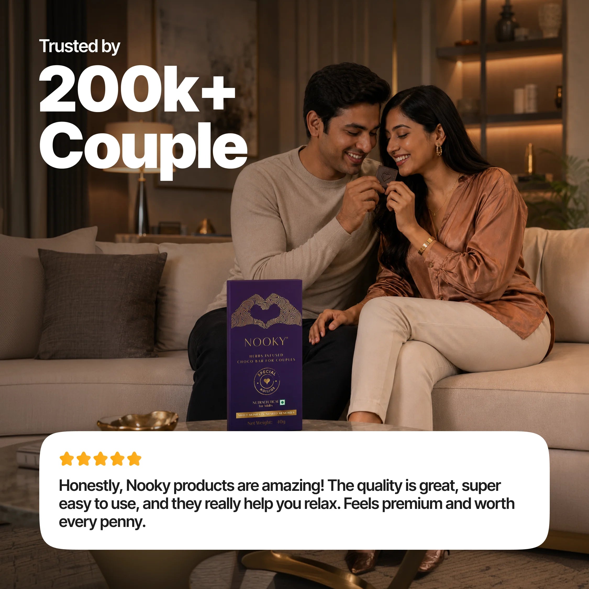 Nooky Special Edition Gift kit | Herb Infused Choco Bar for Couples + Naughty Task Cards